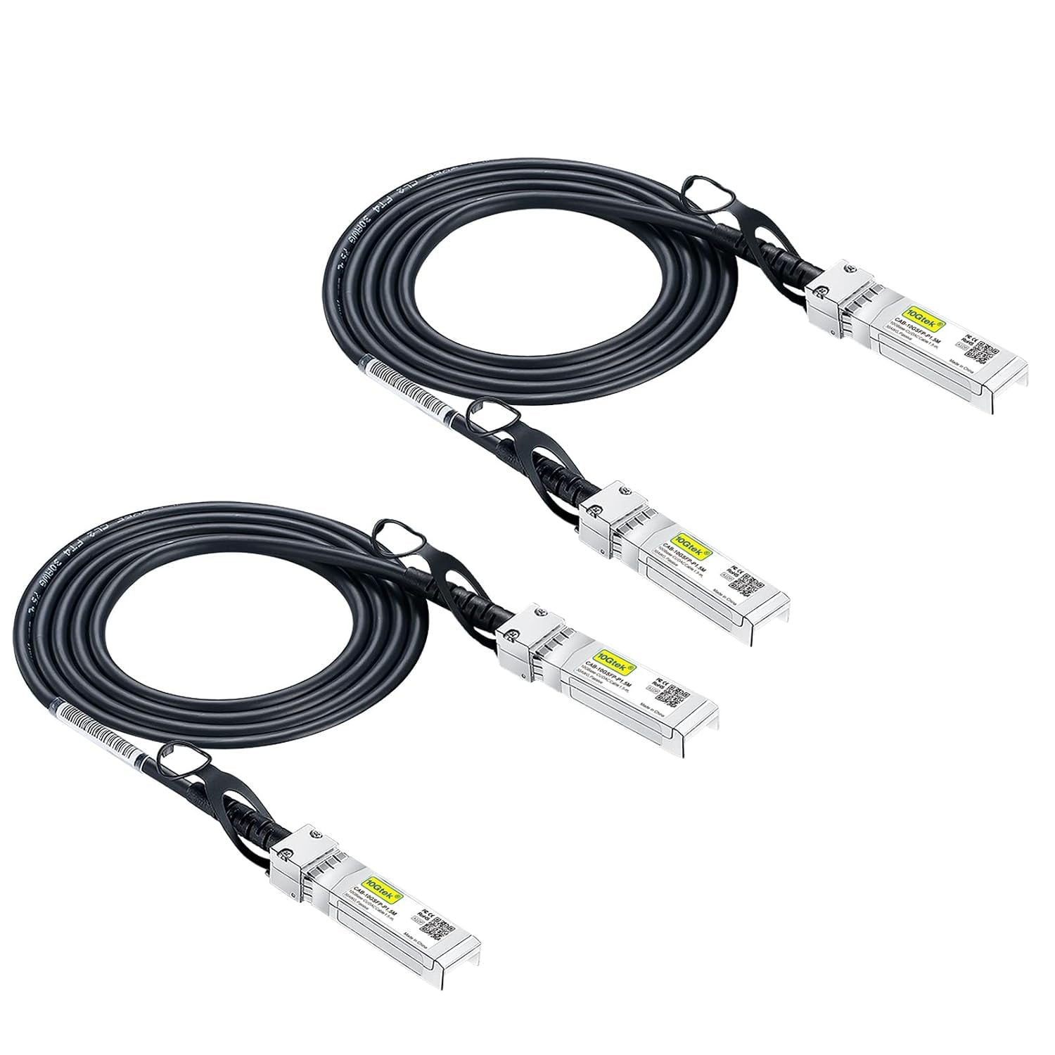 SFP+ DAC Twinax Cable - 10GBASE-CU Passive Direct Attach Copper SFP Cable for Cisco SFP-H10GB-CU2M, Ubiquiti Unifi UC-DAC-SFP+, Meraki, Fortinet, D-Link, 2-Meter(6.6Ft) | 0.25-12M Optional