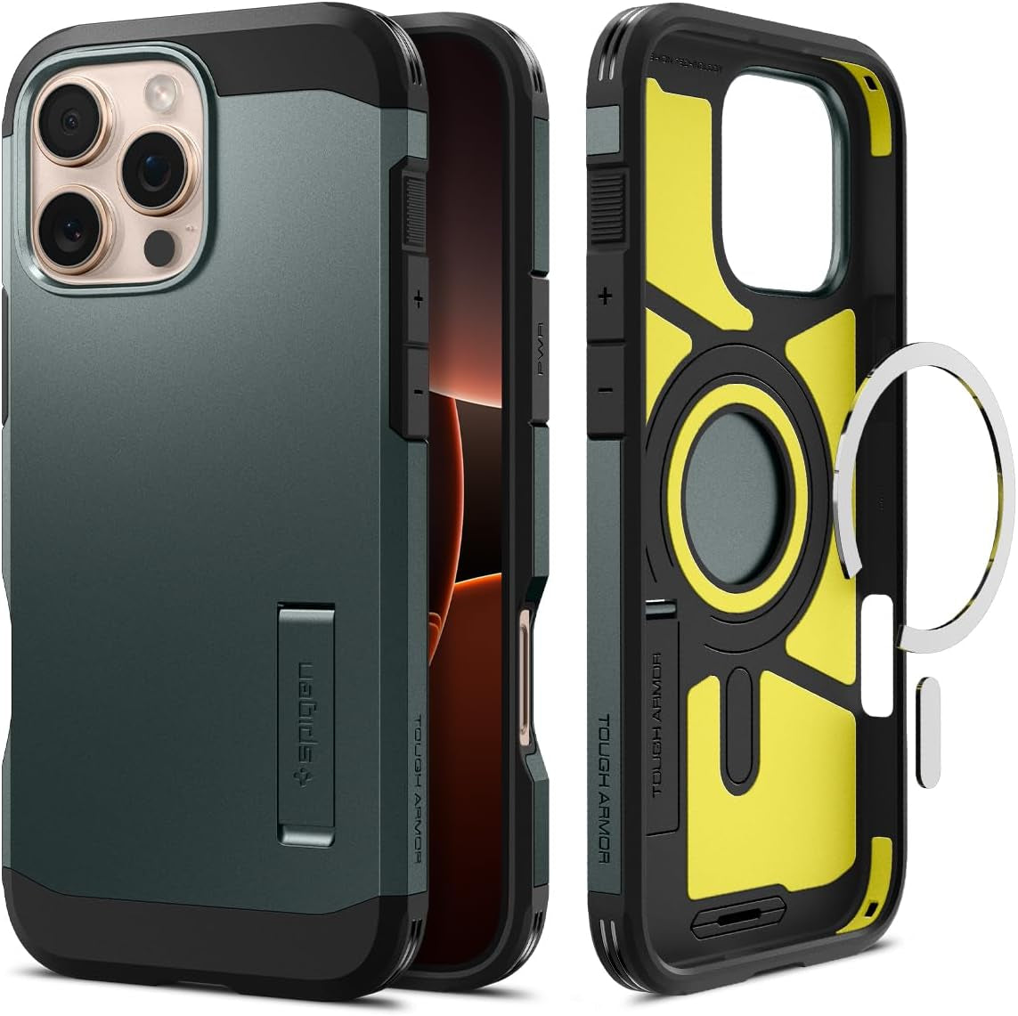 for Iphone 16E Case, Tough Armor (Ai) Magfit [Compatible with Magsafe Accessories] [Kickstand] [Military-Grade Protection] - Frost Black