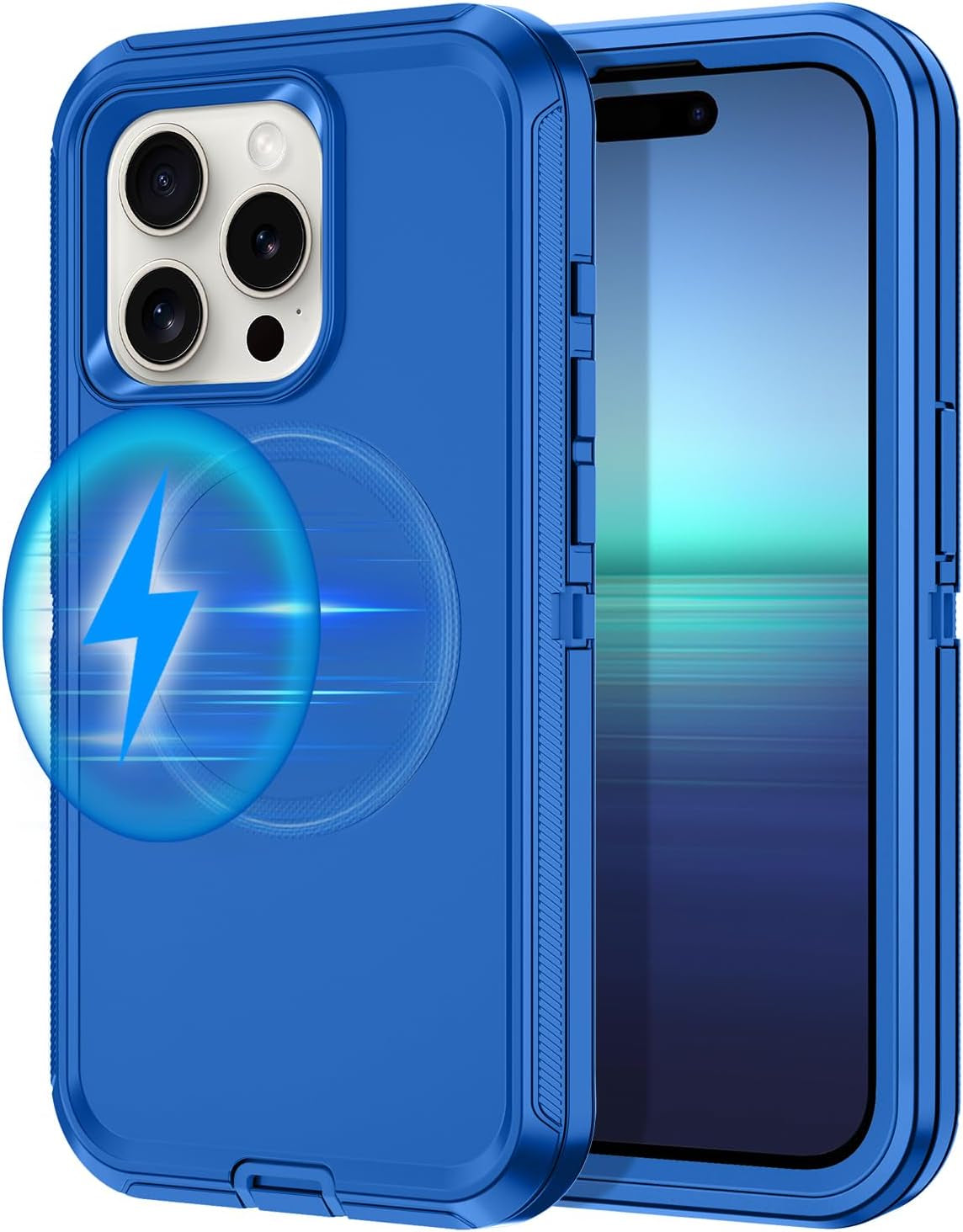 For Iphone 16E Case [Compatible with Magsafe] Shockproof 3-Layer Full Body Protection [Without Screen Protector] Rugged Heavy Duty Cover Case for Apple Iphone 16E 6.1",Turquoise