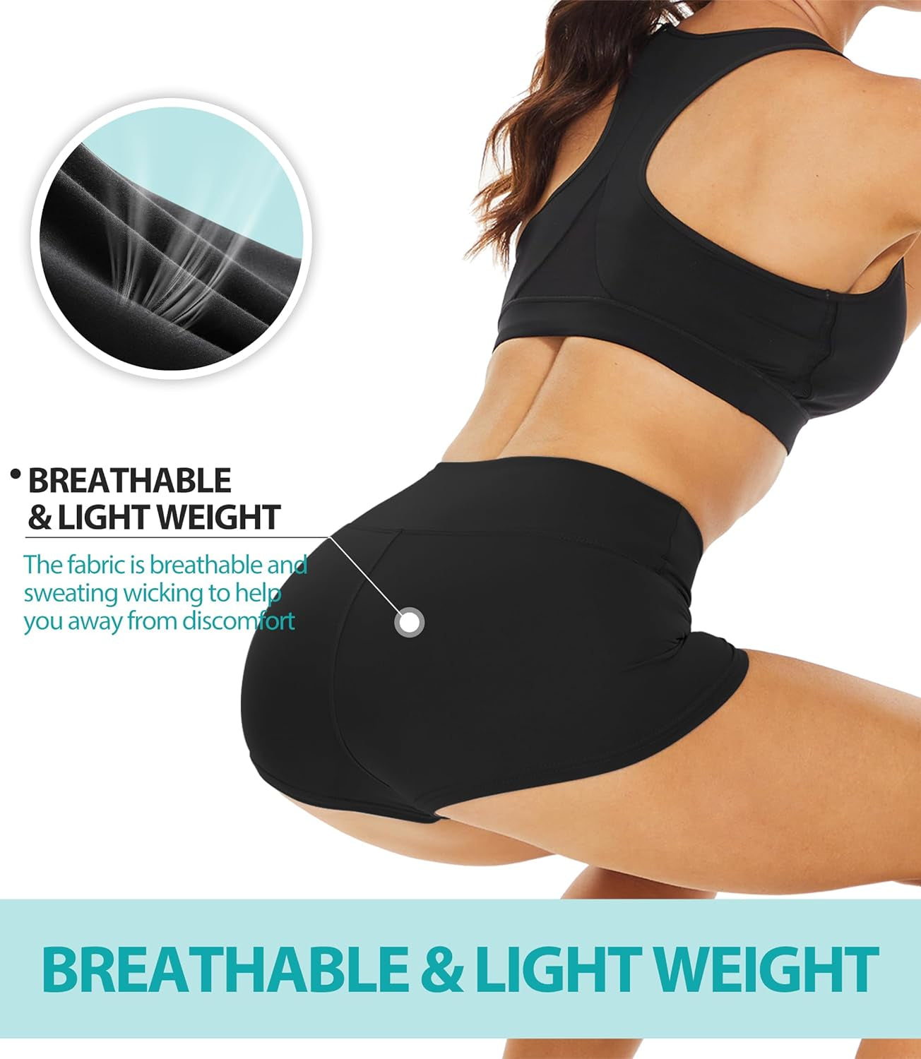 High Waisted Biker Shorts for Women - 8"/5"/3" Soft Black Spandex Shorts for Workout Volleyball Yoga Dance