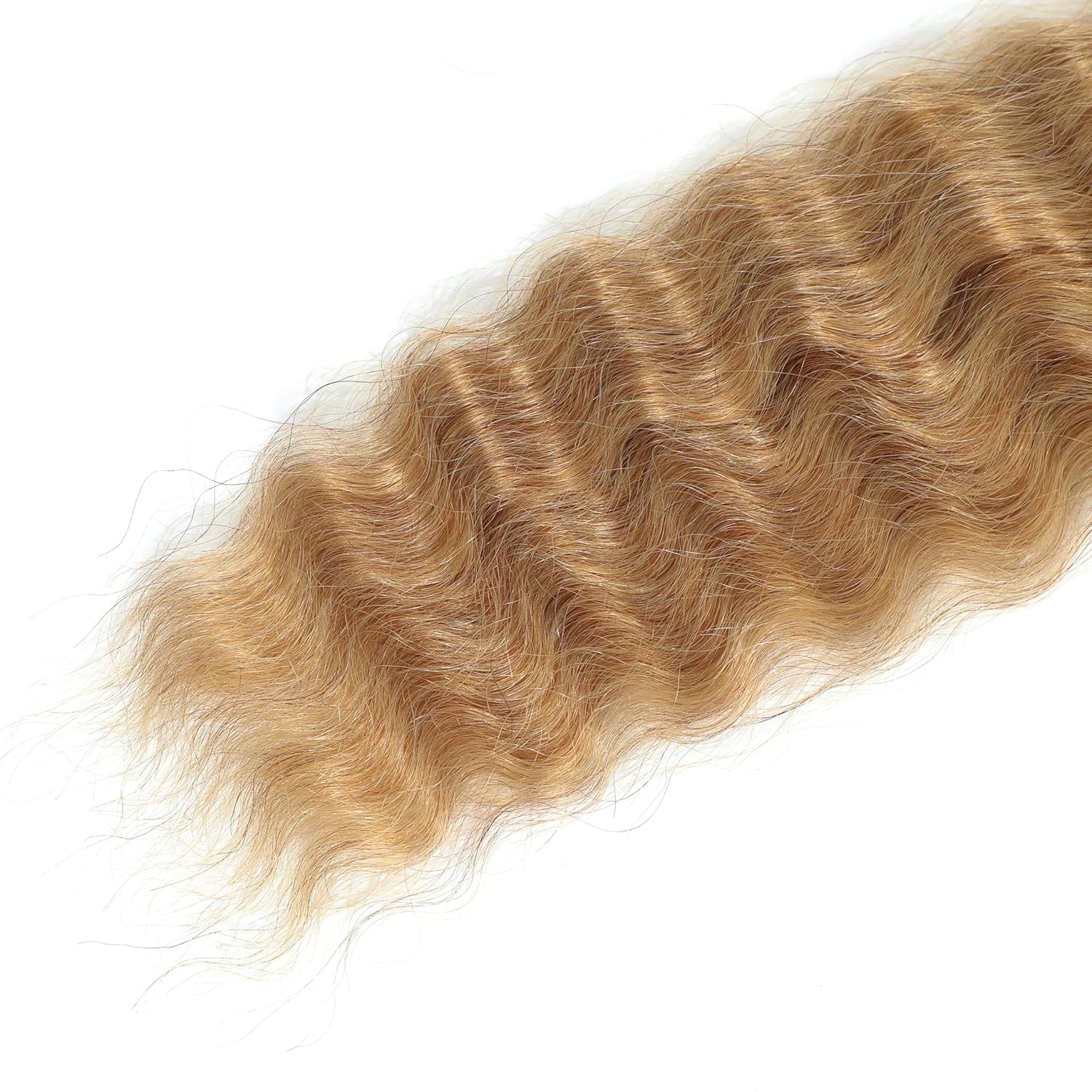 Super Wave Bulk Human Hair 100% Unprocessed Brazilian Virgin Human Hair Extensions Bundles for Braiding Hair Wet and Wave Micro Human Hair(1Pack-4Pcs, 18Inch #27)