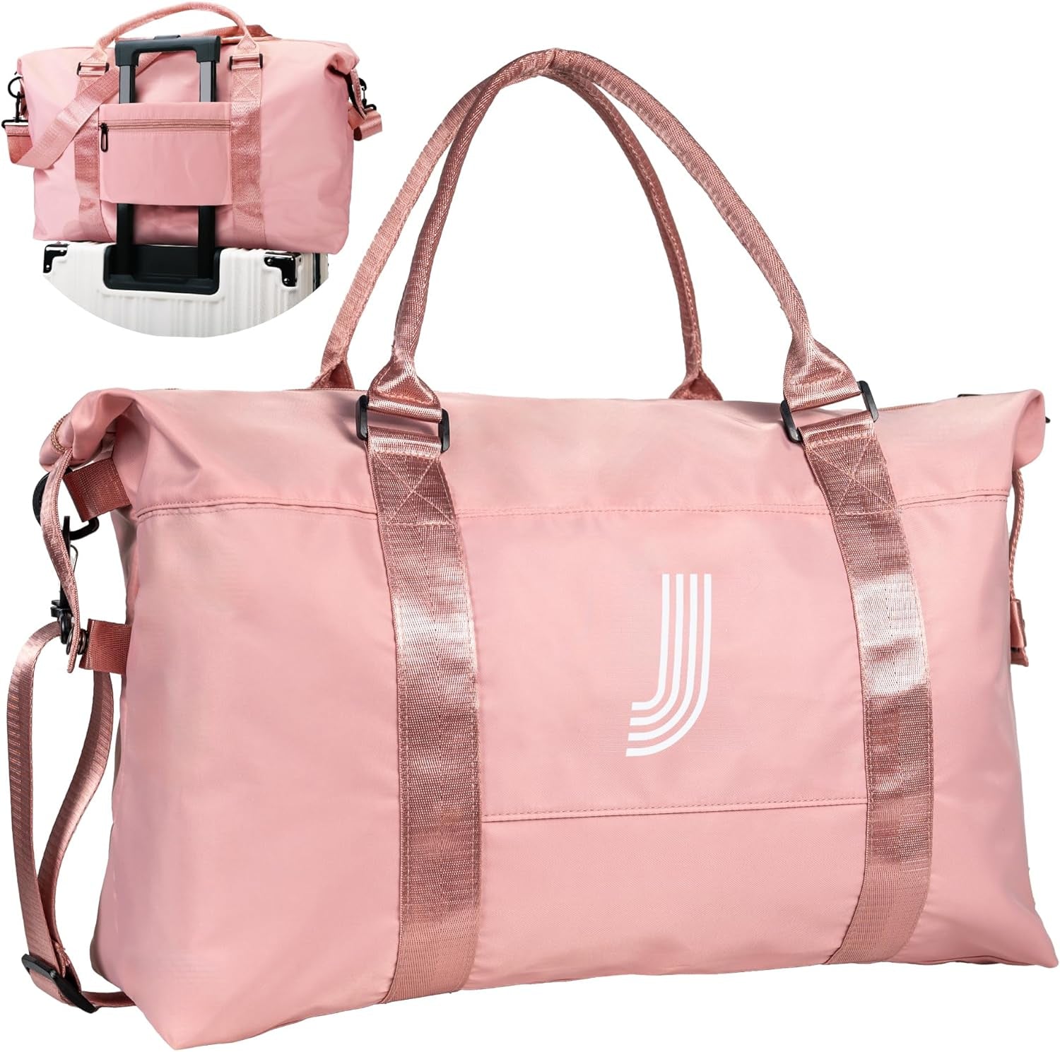 Bridesmaid Gifts, Teacher Appreciation Gift, Initial Travel Duffel Bag, Kids Duffel Bag,Personalized Weekender Bag, Birthday Gifts for Women Gifts for Teen Girls (Letter S)