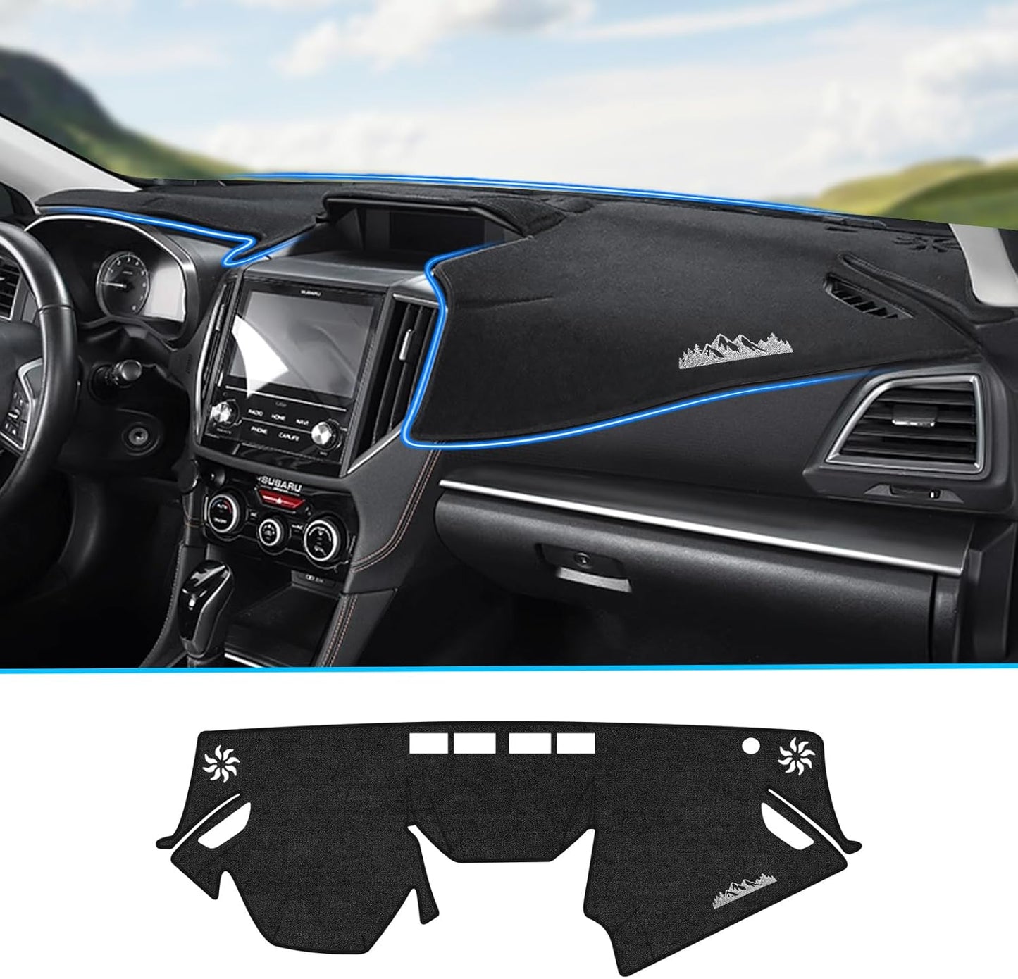 Dashboard Cover for Tesla Model 3/Y, Flannel Dashboard Pad Dash Mat Compatible with Tesla Model Y Model 3 2017-2021 2022 2023 Dashboard Decorative Interior Auto Accessories