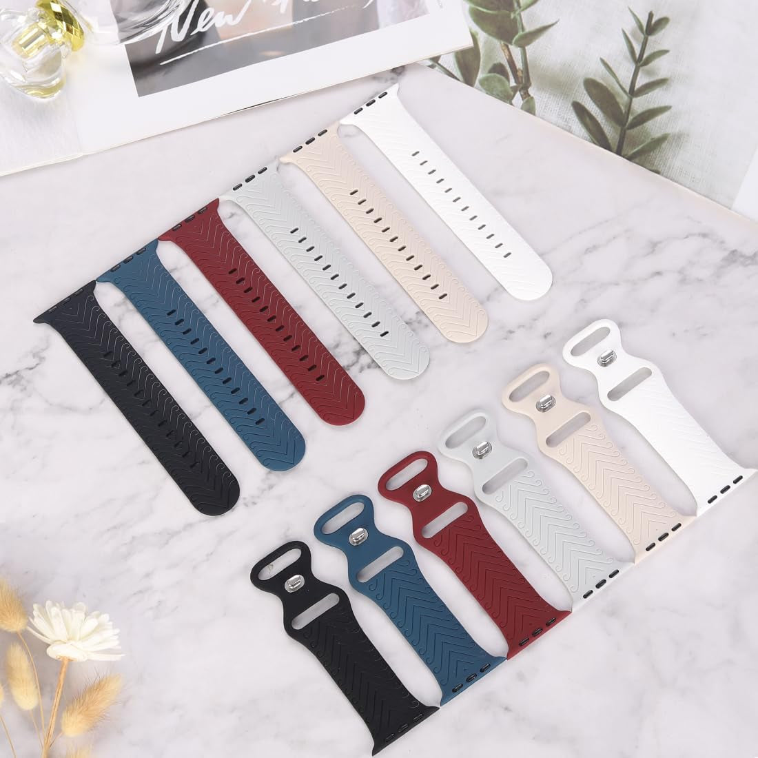 Sport Silicone Strap for Apple Watch Band Imprinted Compatible with Iwatch Full Series 38Mm 40Mm 41Mm 42Mm 44Mm 45Mm 49Mm Suitable for Men and Women Multi Color Available