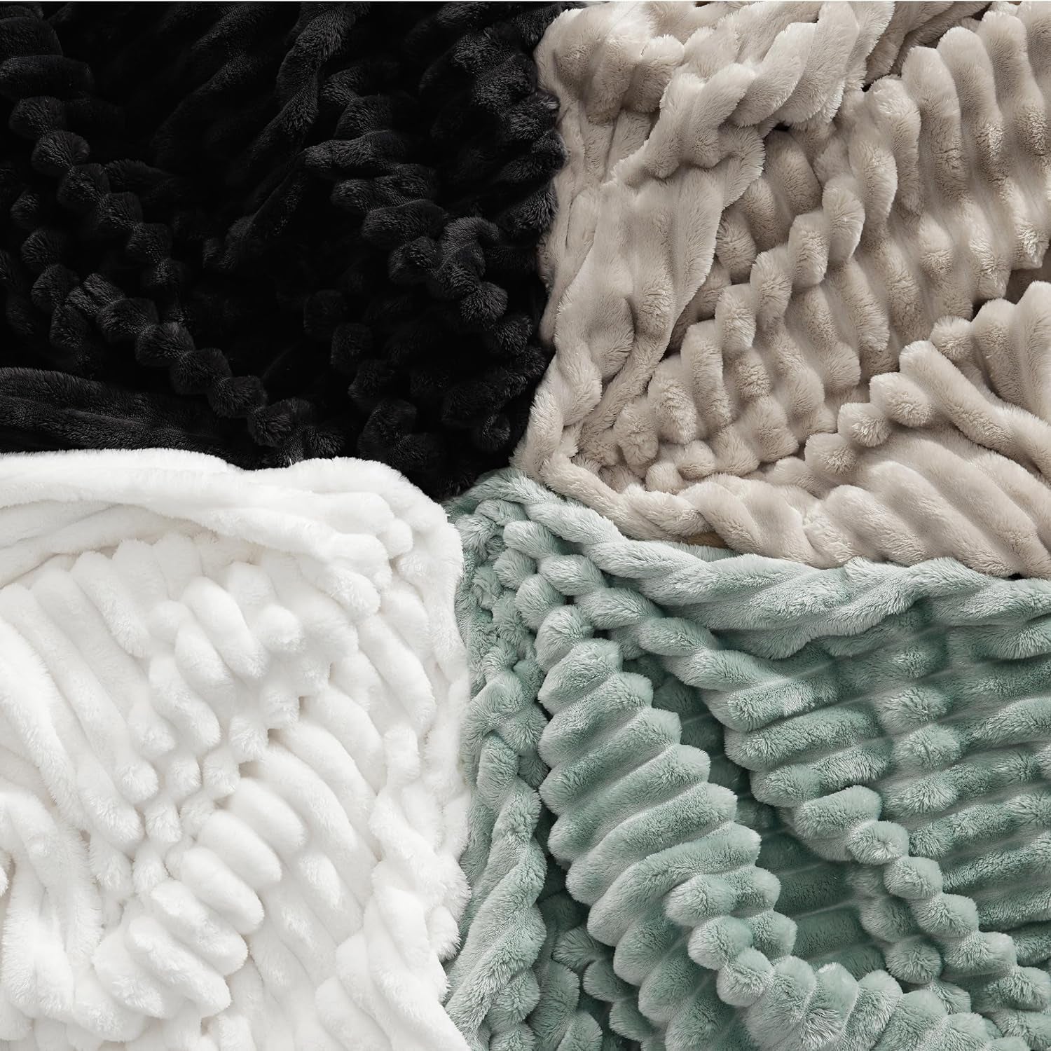 Black Fleece Blanket for Couch - Super Soft Cozy Blankets for Women, Cute Small Blanket for Girls, 50X70 Inches