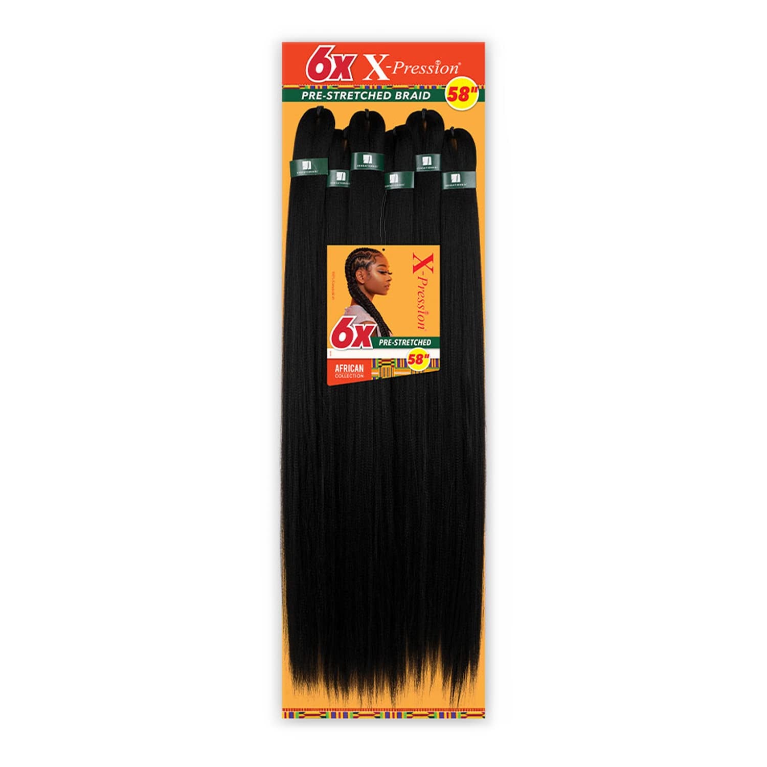Braids African Collection 6X X-Pression Pre-Stretched Braid 58" (1-PACK, SM1B/30)