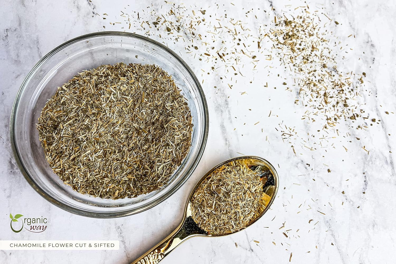 Chamomile Flowers Cut & Sifted (Matricaria Chamomilla) | Organic & Kosher Certified | Origin - Albania (4 Oz (Pack of 1)) TLBH