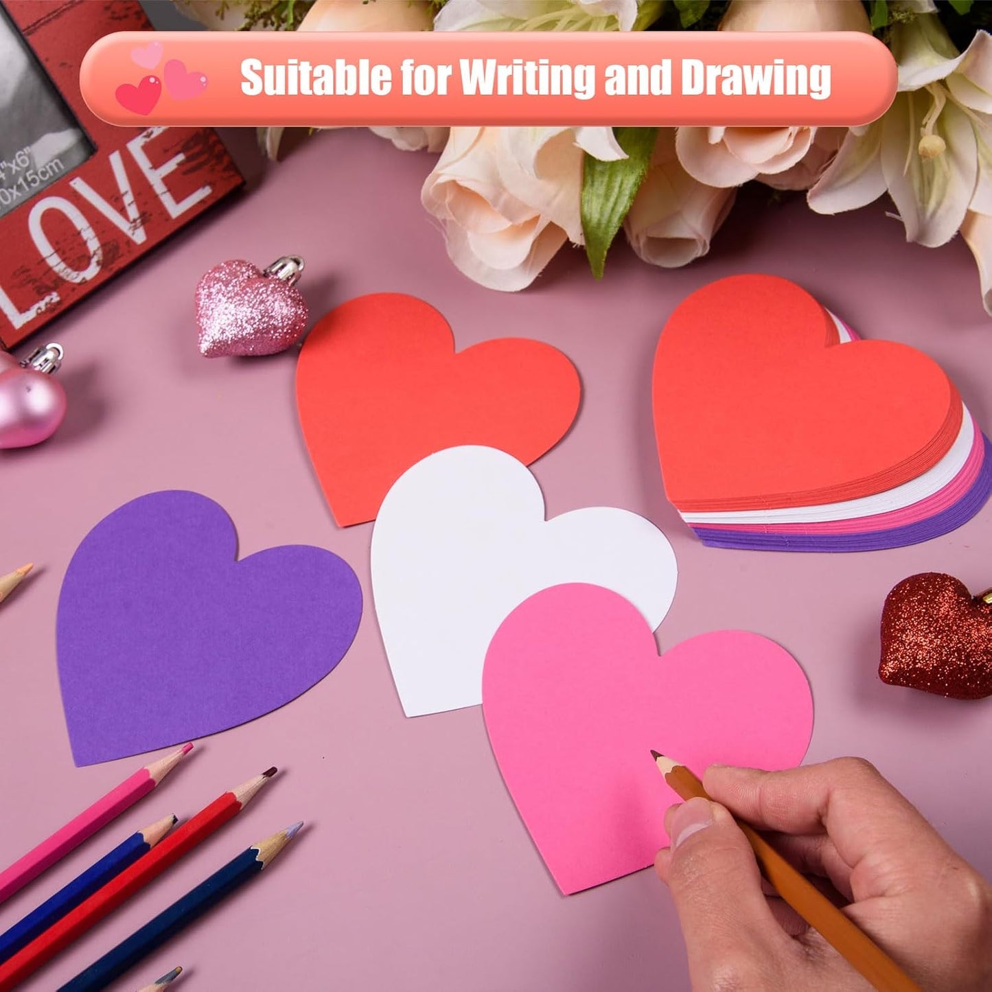 200 Pcs Valentine'S Day Heart Cutouts St. Patrick'S Day Shamrock Cutouts 4 Inch Paper Heart Clover Shapes Die Cuts for Holiday Spring Classroom Bulletin Board Decor School Craft Projects