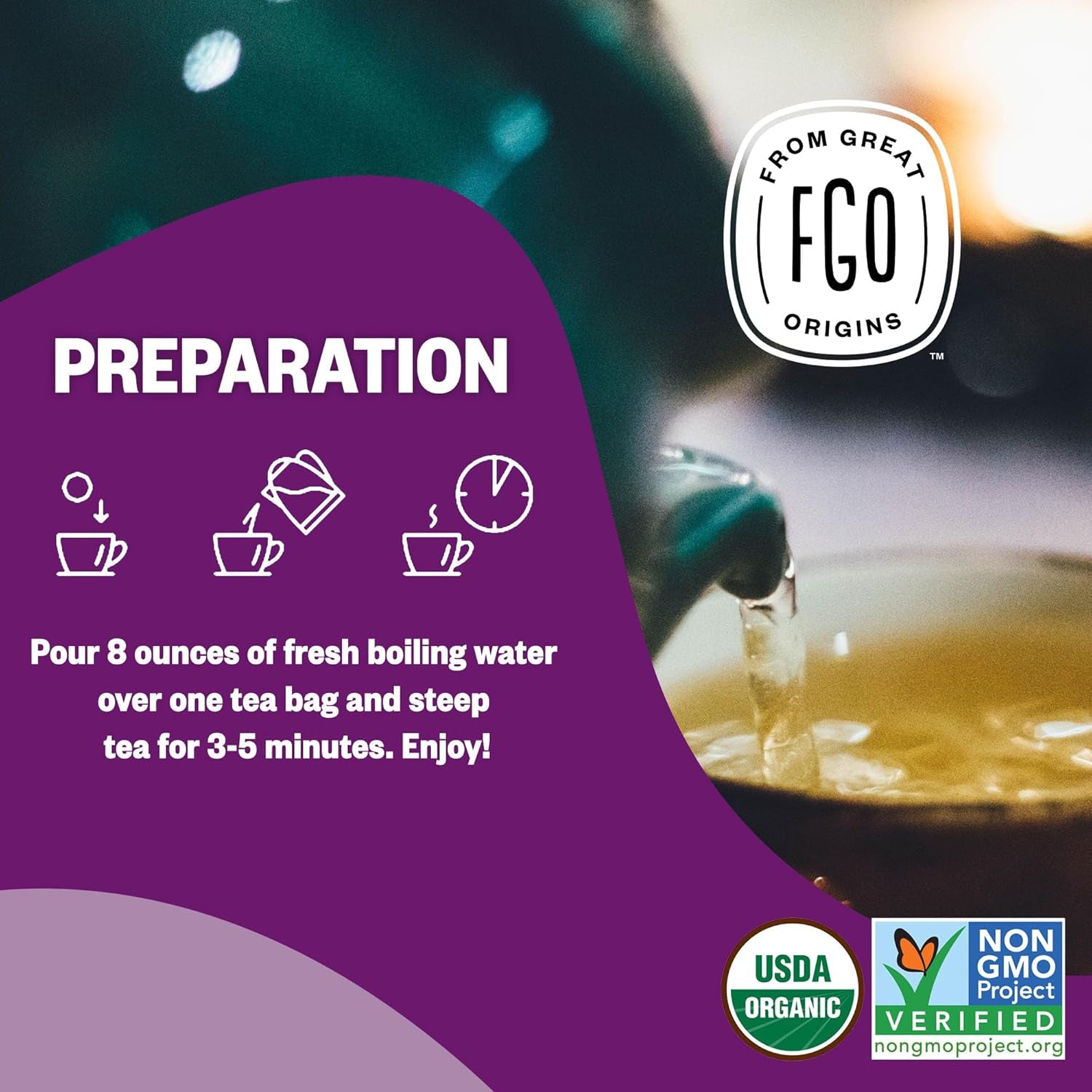 Organic Tulsi Holy Basil Tea, 100 Count, Eco-Conscious Herbal Tea Bags, Resealable Bag, Caffeine Free, Packaging May Vary (Pack of 1) TLBH