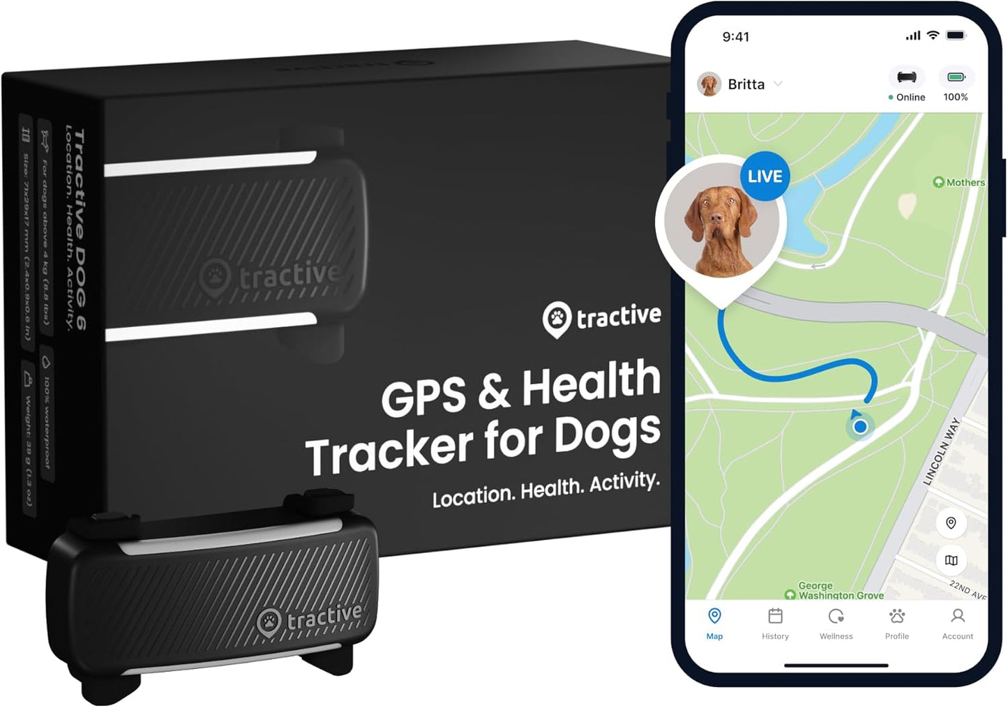 GPS Dog Tracker (2025 Release) | Real-Time Pet Location Tracker | Health & Wellness Alerts | Virtual Fence for Dogs | Bark Monitoring | Dog Collar Attachment (Black) TRUCK DRIVER