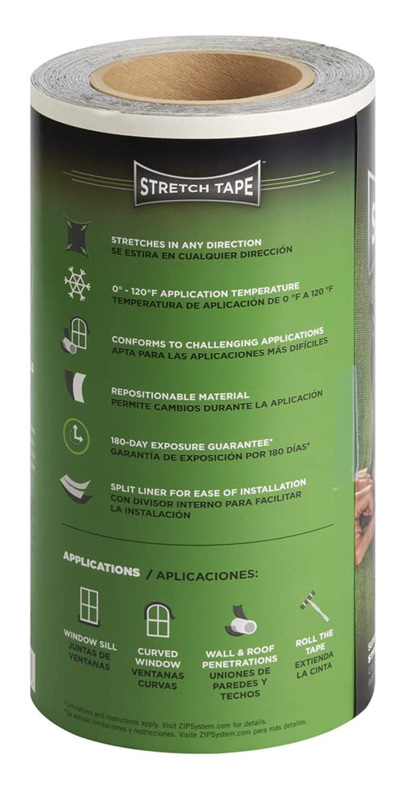 Huber Stretch Tape | Self-Adhesive Flexible Flashing for Doors-Windows (10" X 20')