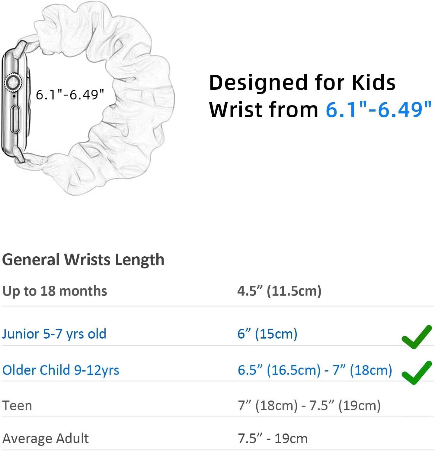 Scrunchie Band for Kids Apple Watch Band, Cute Stretchy Fabric Strap, Easy to Take off and On, Girls Wristband Compatible with Iwatch Series 9/8/7/6/5/4/3/2/1/SE 38/40/41Mm & 42/44/45Mm
