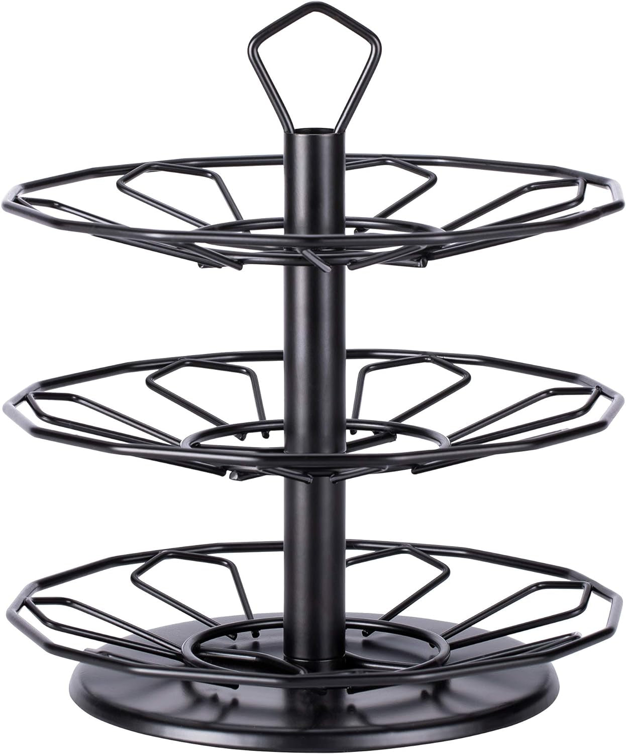 K Cup Holder Carousel 3 Tier for Keurig Pod Holder Metal DIY Install Small for K-Cup Storage Stand 21 K Pod Storage