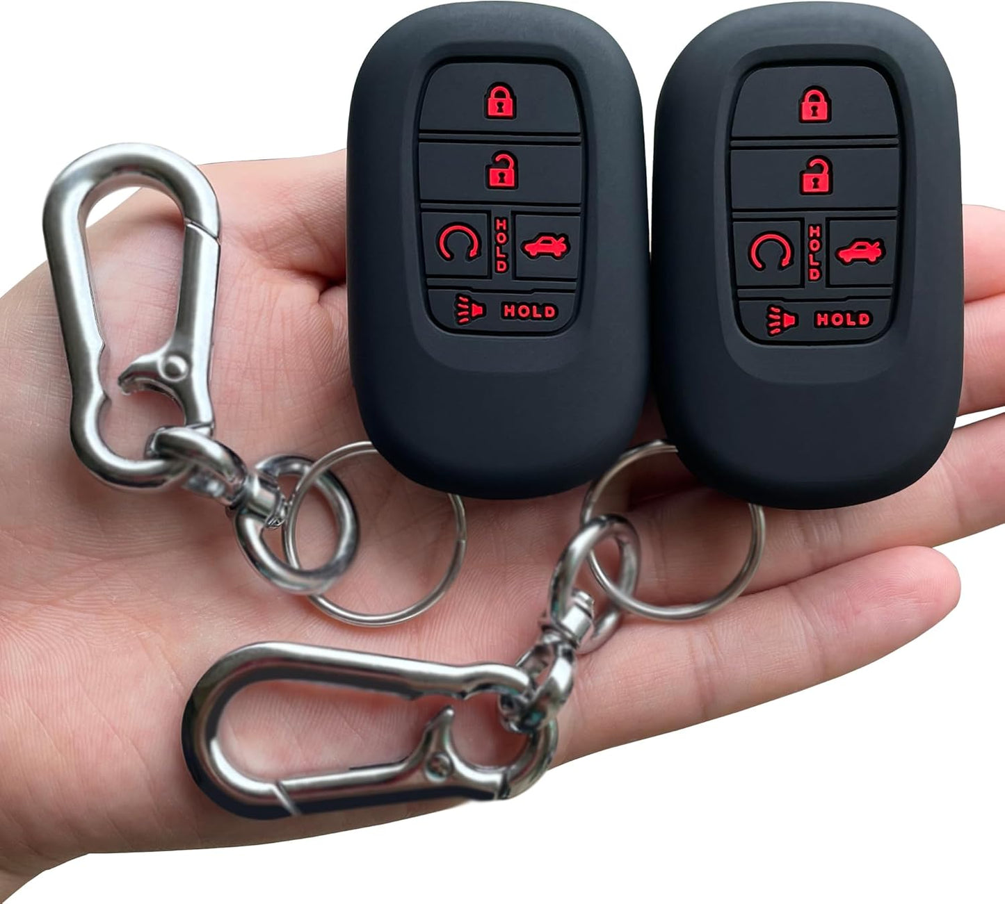 Key Fob Cover for (5 Buttons) Honda 2022 2023 2024 2025 Civic Accord HR-V Pilot CR-V, Silicone, 2-Pack, Black