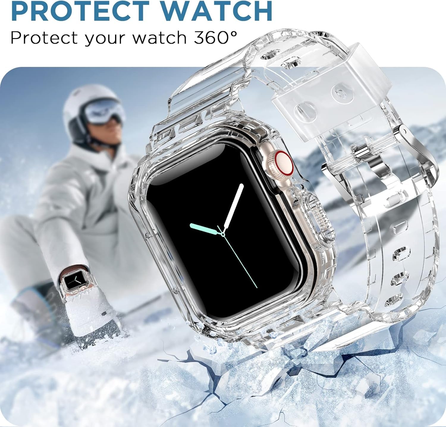 [5 Packs Compatible for Clear Apple Watch Band 49Mm 45Mm 44Mm 42Mm 41Mm 40Mm 38Mm, Jelly Crystal Women Men Watch TPU Strap for Iwatch Series 9 8 7 6 5 4 3 2 1 Ultra 2/1 SE