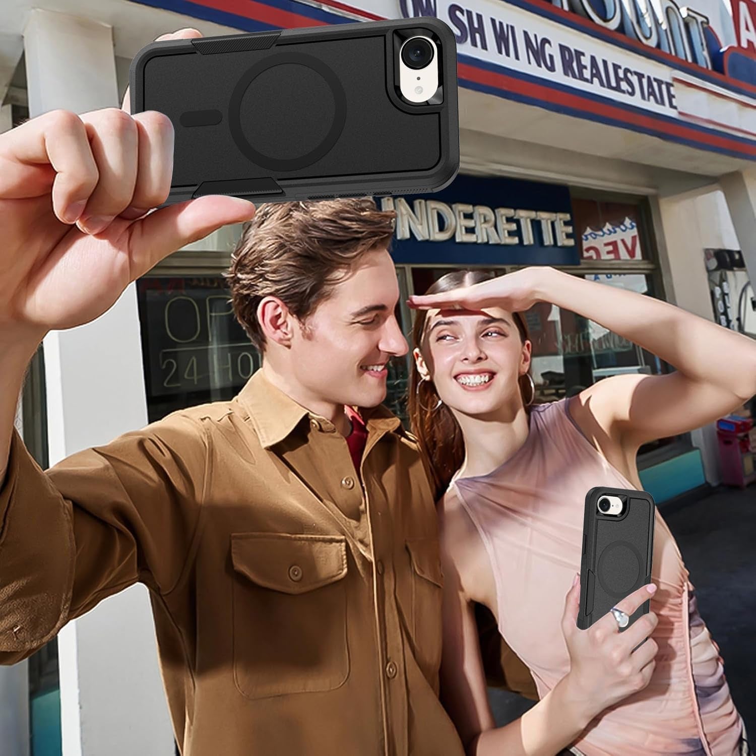 for Iphone 16E Case, Compatible with Magsafe, with Privacy Screen Protector, 15Ft Drop Protection, Dual Layer Magnetic Phone Case for Iphone 16E (2025), Black