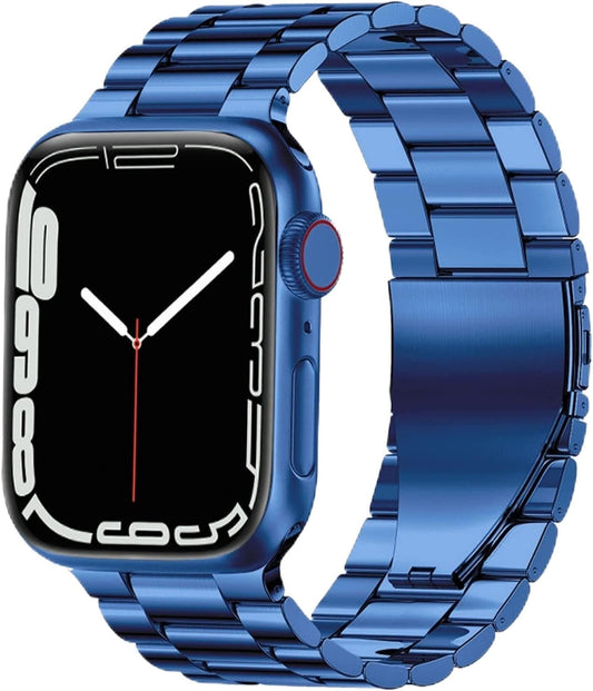Stainless Steel Apple Watch Band for Apple Watch 49Mm 45Mm 44Mm 42Mm 41Mm 40Mm 38Mm, Waterproof Iwatch Band for Iwatch Series 9 8 7 6 5 4 3 2 1 SE Ultra for Women Men