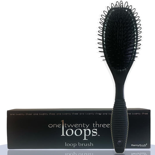 One Twenty Three Loops -  Professional Grade Loop Brush - Safely Detangles Hair Extensions, Weaves and Wigs - Snag Free Styling for Human and Synthetic Hair