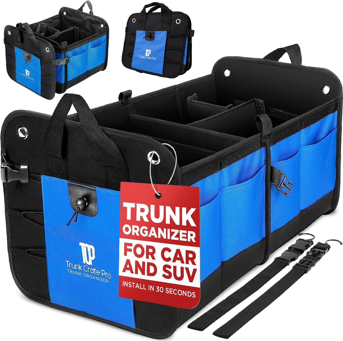 Truck Bed Organizer | Trunk Organizer for SUV, Truck, Car | Extra Large Premium Expandable Compartments Lightweight Foldable Cargo Organizer, | Suv and Truck Organizer for Heavy Loads