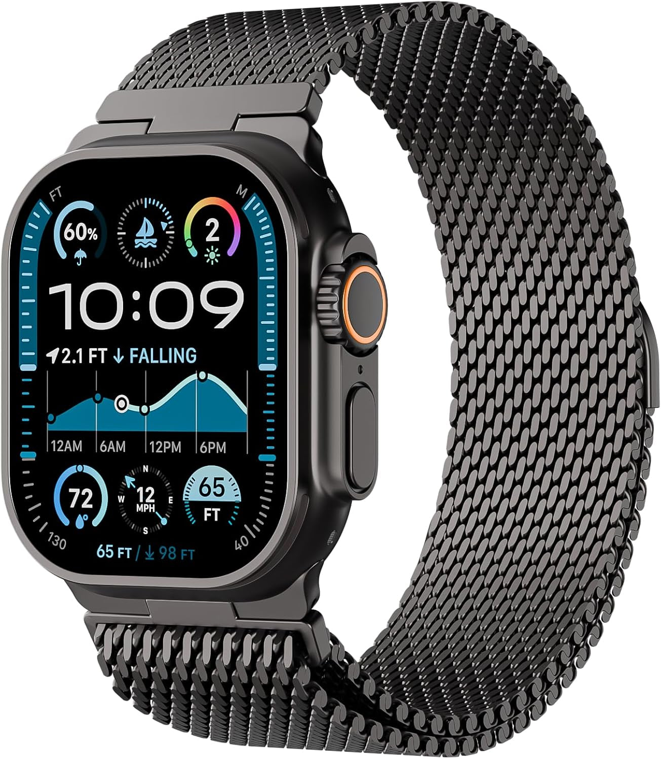 Stainless Steel Magnetic Clasp Band Compatible for Apple Watch 49Mm 46Mm 45Mm 44Mm 42Mm Men Women,Adjustable Metal Loop for Iwatch Ultra2 Ultra Series10/9/8/7/6/5/4 SE3/2/1