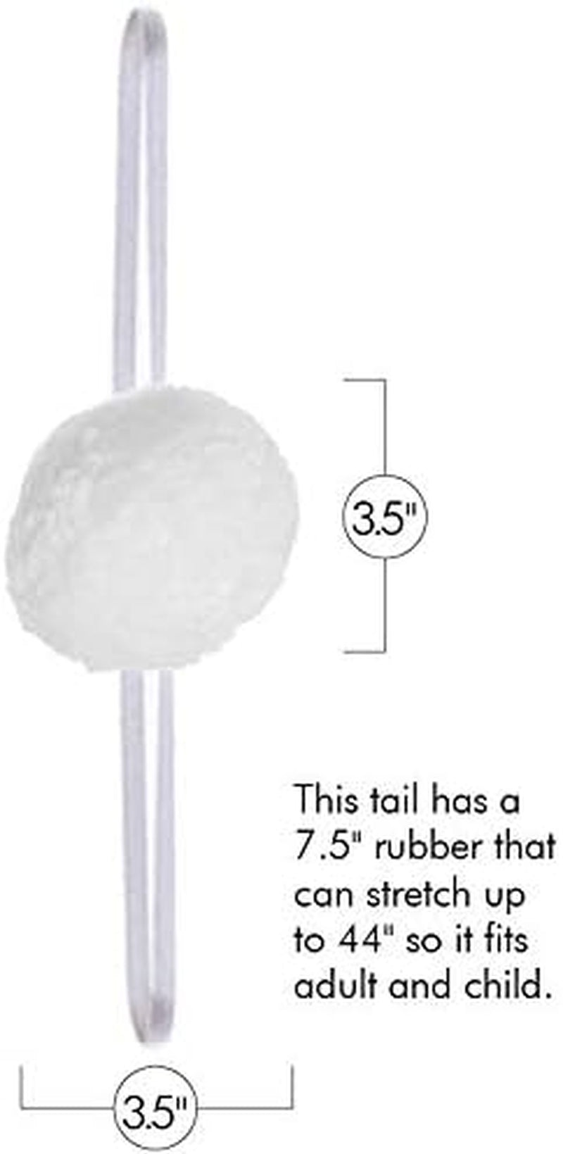 Bunny Rabbit Tail Accessory - White Pom Pom Costume Accessories Bunny Tail for Pretend Play