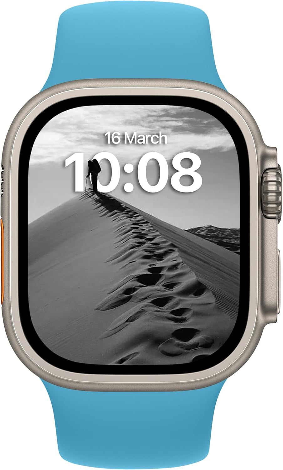 SB Sport Band Compatible with Apple Watch Bands Women Ultra Se 49Mm 45Mm 44Mm 42Mm 41Mm 40Mm 38Mm Men Series 9 8 7 6 5 4 3 2 1 Iwatch Strap Silicone Crystal Seas Blue