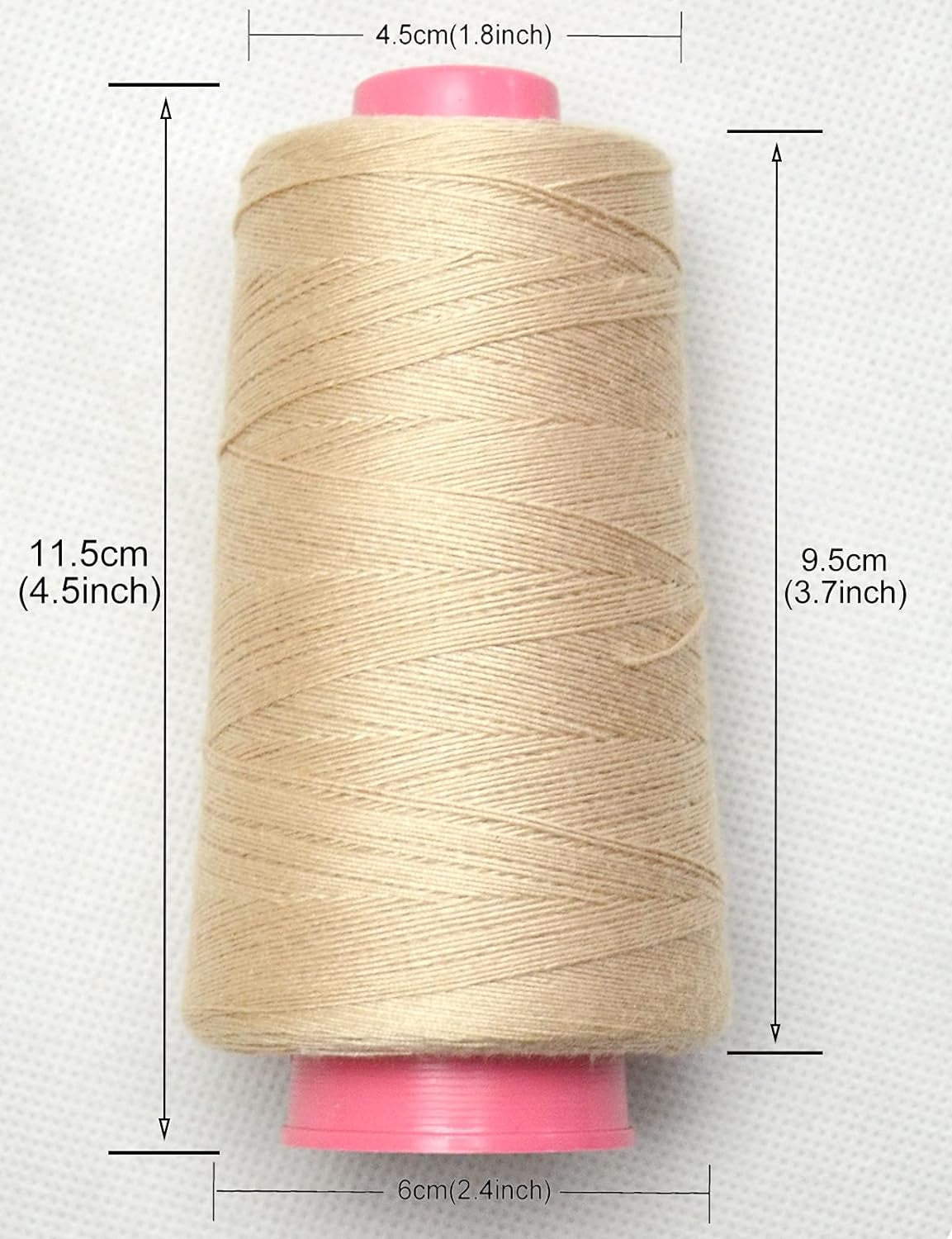 Beige Weaving Thread 100% Polyester for Making Wig Sewing Hair Weft Hair Extension 1Pc (1Pc, Beige)