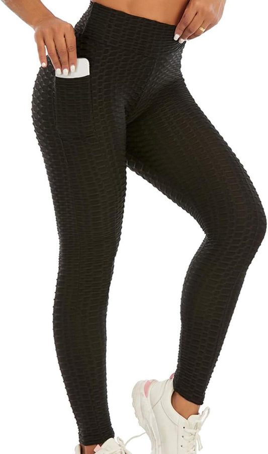 Booty Leggings for Women Textured Scrunch Butt Lift Yoga Pants Slimming Workout High Waisted anti Cellulite Tights