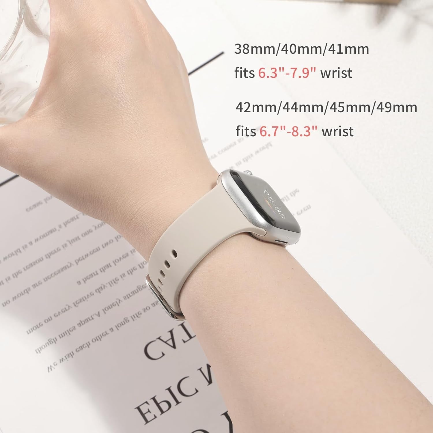 Sports Silicone Band for Iwatch Bands Series 9 8 7 6 5 4 3 2 1 SE Ultra,Women and Men,Waterproof Band Compatible with Apple Watch Band 38Mm 40Mm 41Mm 42Mm 44Mm 45Mm 49Mm