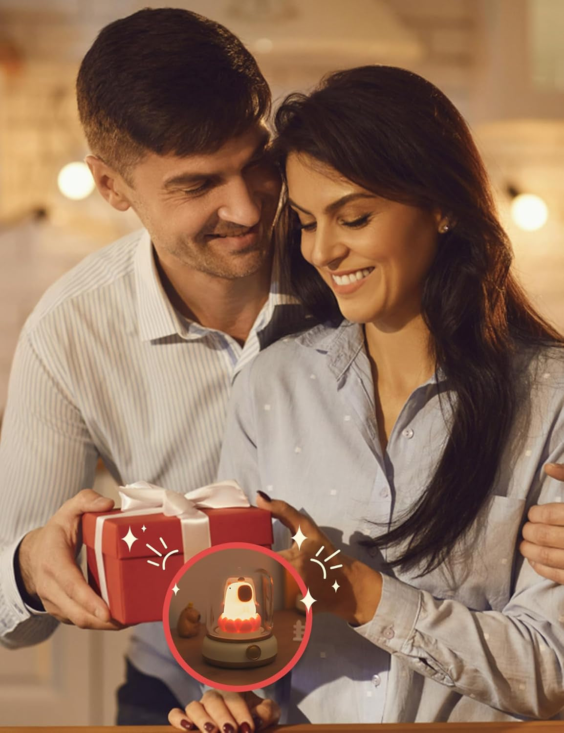 Lucky Capybara Night Light,Lotus Lamp, Cute Lamp and Cozy Lighting,Rotate to Adjust Brightness,Rechargeable Night Light for Kids, Cute Stuff Gifts for Children,Lucky Capybara Bring Good Luck