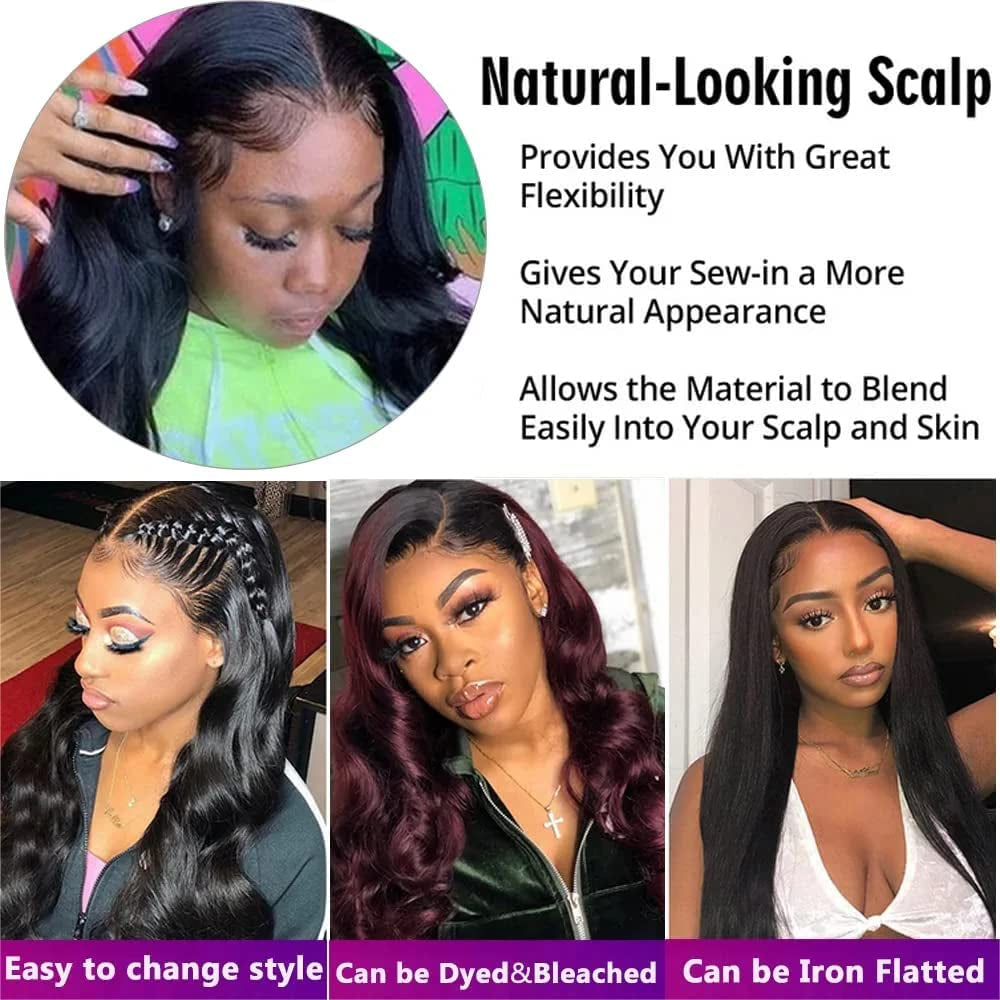 Hair 12A Brazilian Body Wave Bundles with Closure (10 12 14+10,Free Part)100% Unprocessed Brazilian Virgin Human Hair Body Wave Bundles with Closure Natural Black Color