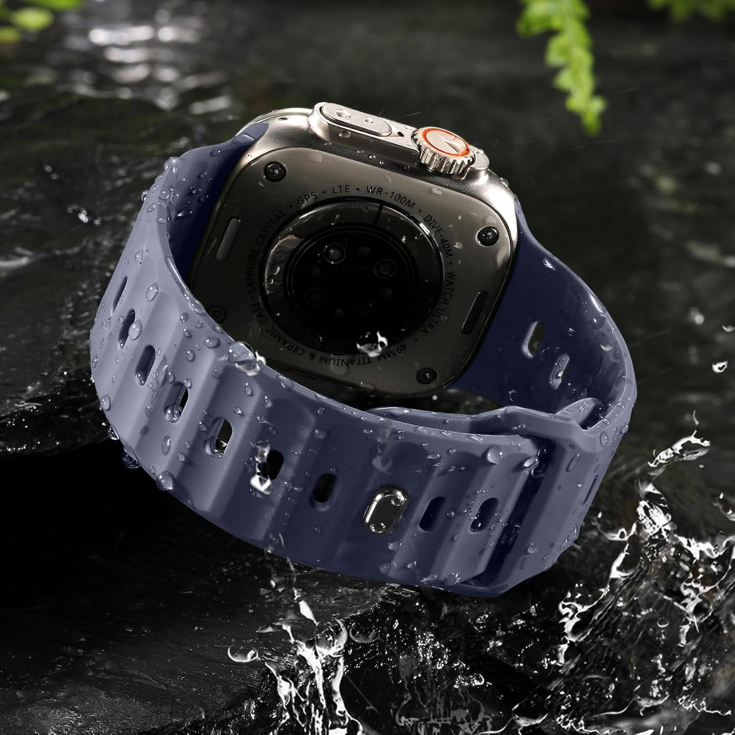 Sport Bands Compatible with Apple Watch Ultra 2/Ultra Band, Compatible with Apple Watch Bands for Men 49Mm 45Mm 44Mm 42Mm, Soft Silicone Waterproof Strap for Iwatch Series 9 8 7 6 5 4 SE 3 2 1