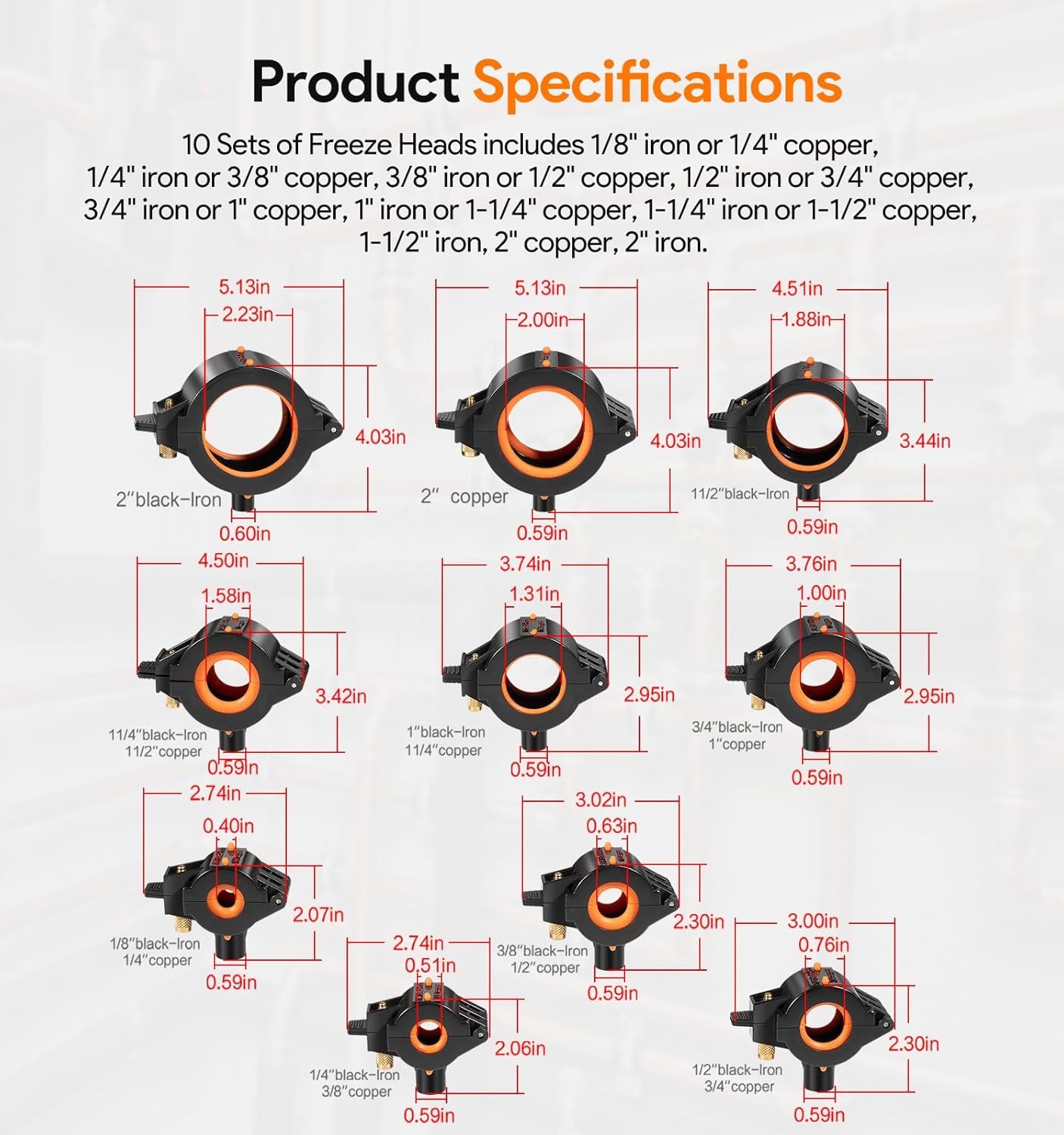 CST2 General Cold-Shot Pipe Freeze Kit, Small, Black and Orange