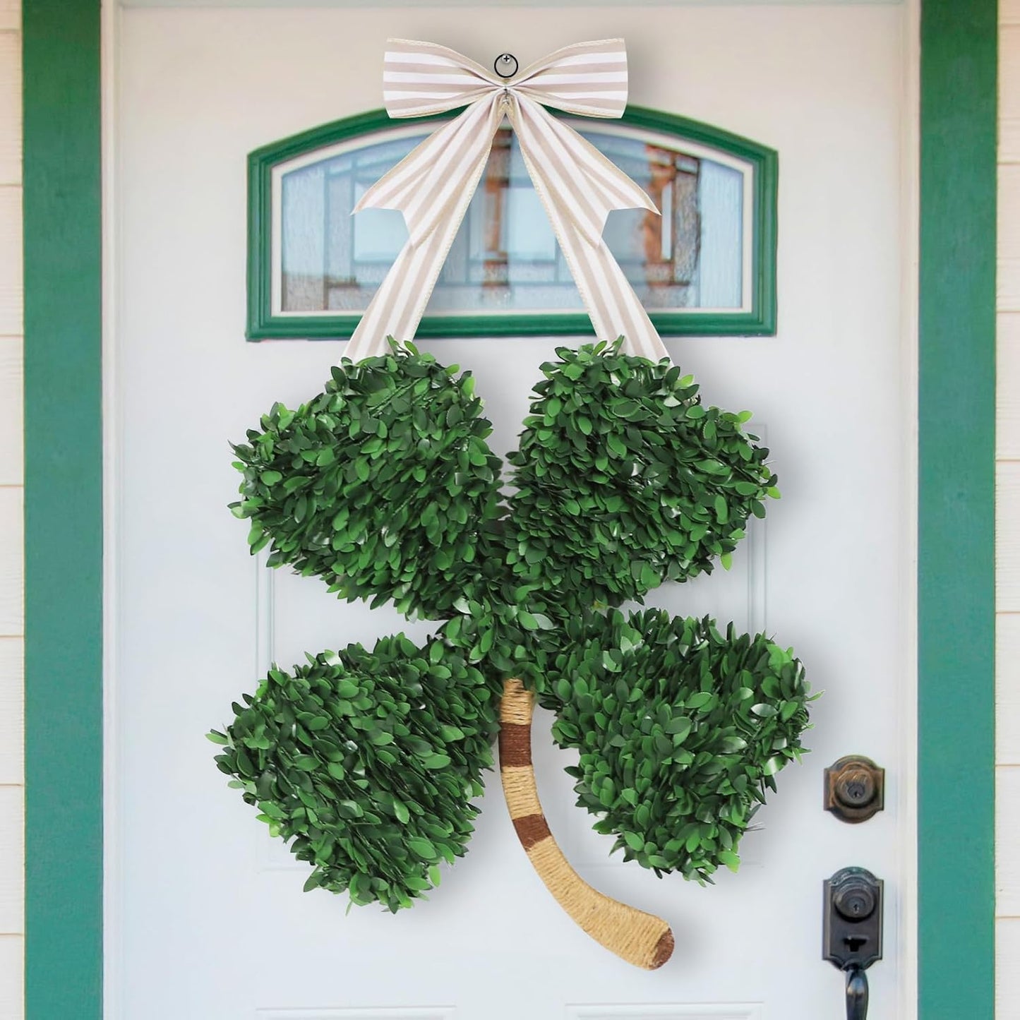 St. Patrick'S Day Decorations, Shamrock Wreath for St. Patrick'S Day Decor, Lucky Green St. Patrick'S Day Door Swag for Fireplace Mantel Walls
