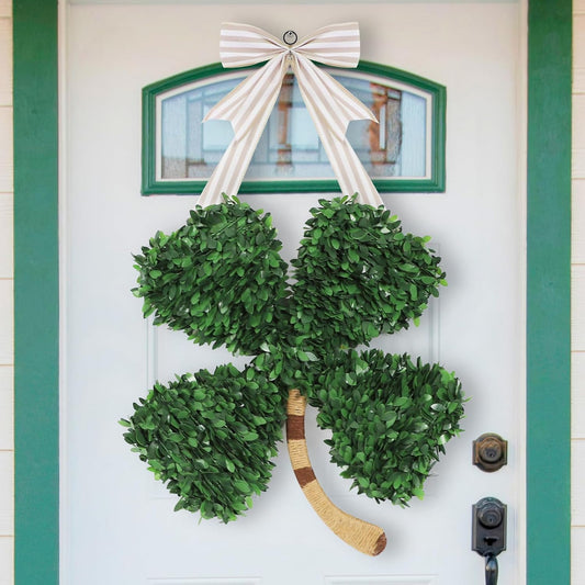 St. Patrick'S Day Decorations, Shamrock Wreath for St. Patrick'S Day Decor, Lucky Green St. Patrick'S Day Door Swag for Fireplace Mantel Walls