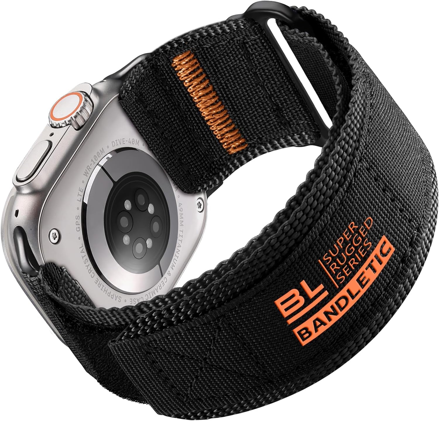 Rugged Nylon Compatible with Apple Watch Bands for Men, Soft Woven Adjustable Tactical Wristbands Strap for Iwatch Ultra 2 49Mm, Series 10 46Mm, 9 8 7 45Mm, SE2 SE 6 5 4 44Mm, 3 2 1 42Mm