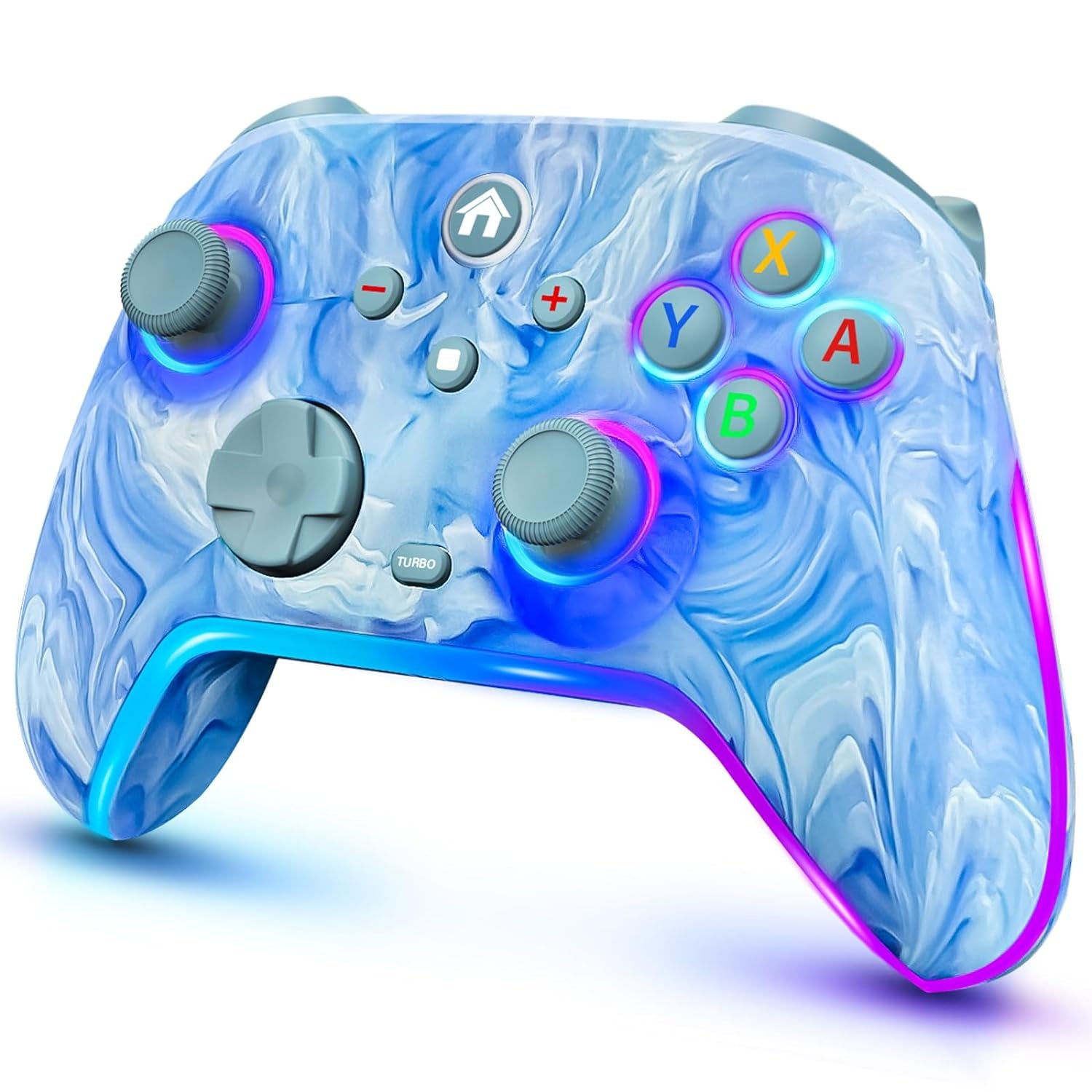 Wireless Switch Controllers for Nitendo Switch/Oled/Lite, 1200Mah Switch Pro Controller with 10 Color Light Modes, Rechargeable Switch Turbo Control with Turbo, Vibration, 6-Axis Gyro, Wake Up