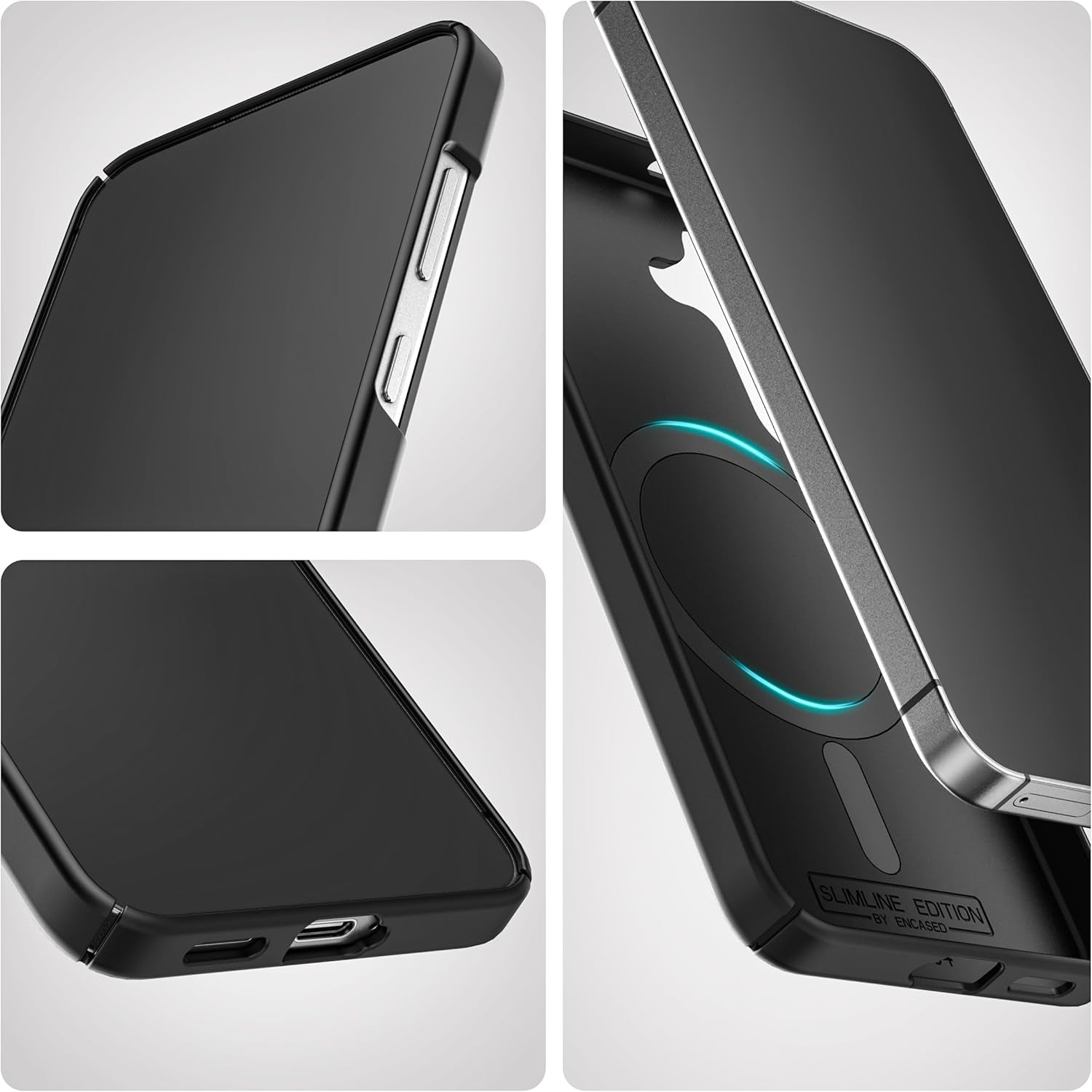 Belt Clip Case for Samsung Galaxy S25, (Slimline Series) Magnetic Holster Case, Compatible with Magsafe, Black (S25)