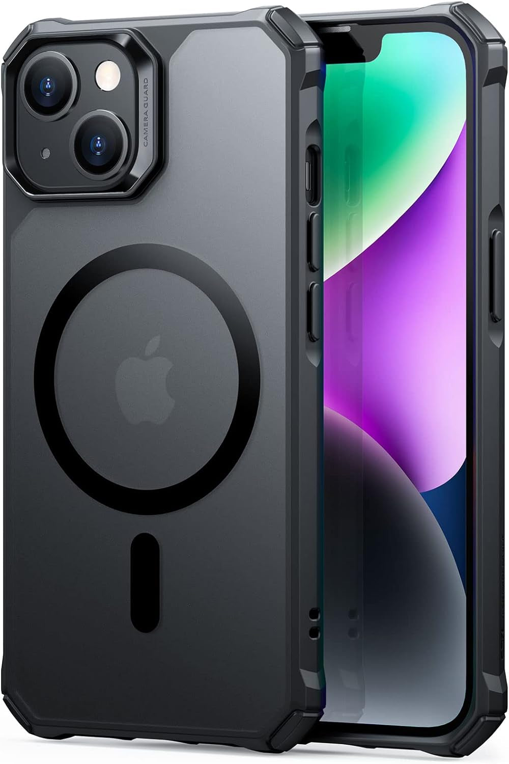 for Iphone 16E Case, 23 Ft Military-Grade Drop Protection, Heavy Duty Magnetic Phone Case, Compatible with Magsafe Accessories, Cyber Series, Black