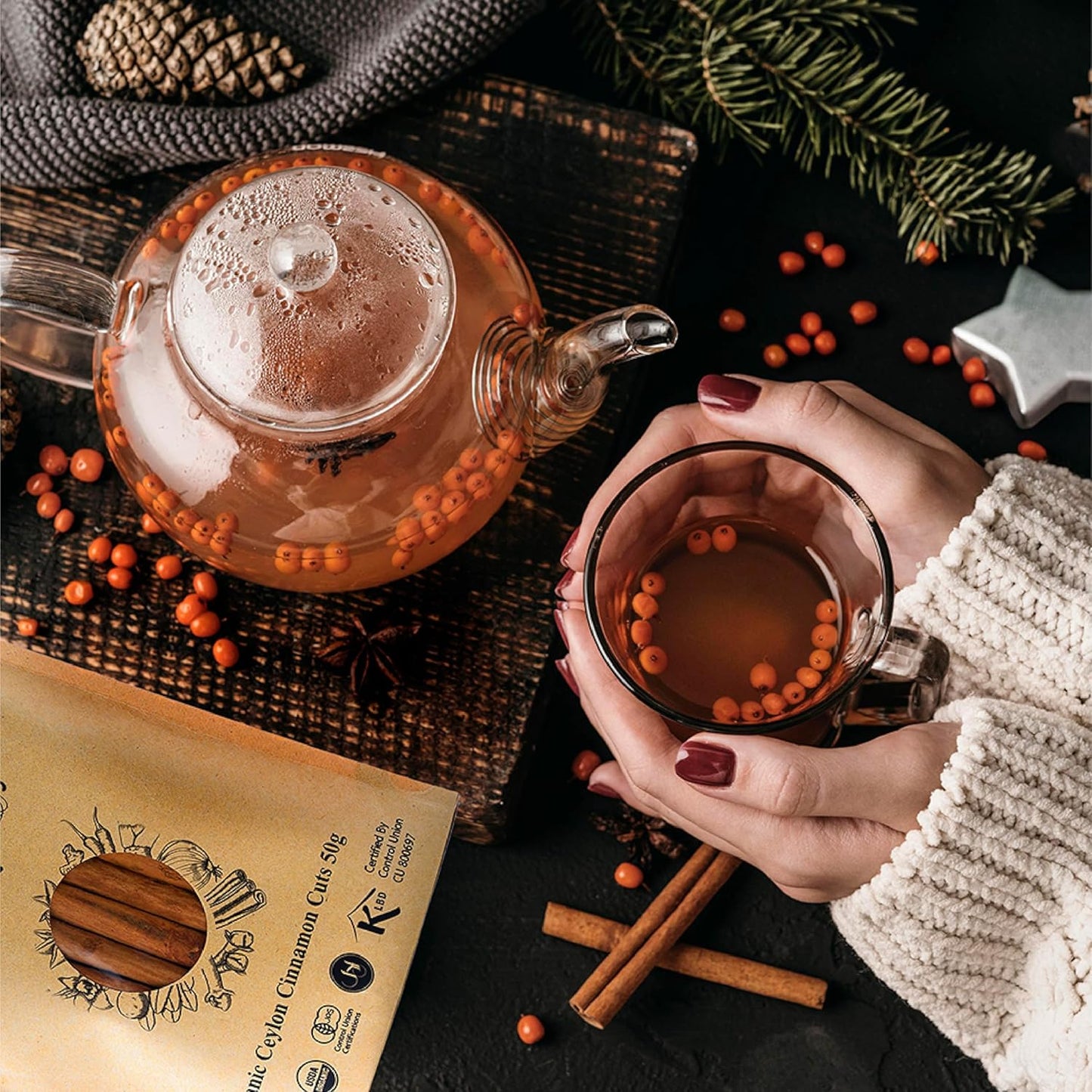 Organic Ceylon Cinnamon Sticks | USDA Certified Organic |100% Ceylon Cinnamon | Premium Quality Truecinnamon| 1.76 Oz (50G) Resealable Bag TLBH