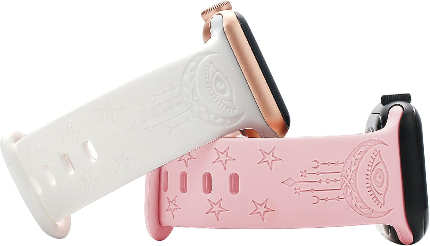 Compatible with Watch Bands 38Mm 40Mm 41Mm 42Mm 44Mm 45Mm,Women Engraved Silicone Band for Iwatch Series 7/6/5/4/3/2/1/SE