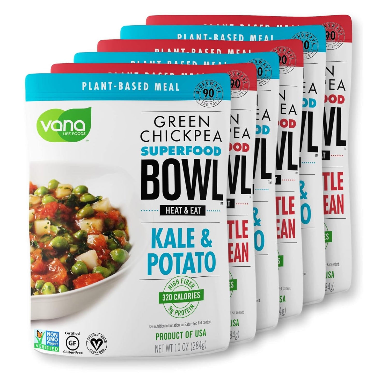 Life'S Foods Plant Based Ready Meal - Green Chickpea Superfood Bowl Heat and Eat Microwaved Cooked Bowl | Product of the USA (Chipotle & Black Bean, Pack of 6)