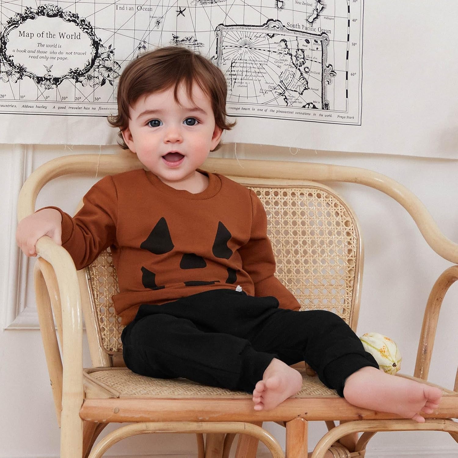 Halloween Baby Girl Boy Outfits Pumpkin Sweatshirt Long Sleeve Hoodies Halloween Baby Costume Toddler Fall Clothes