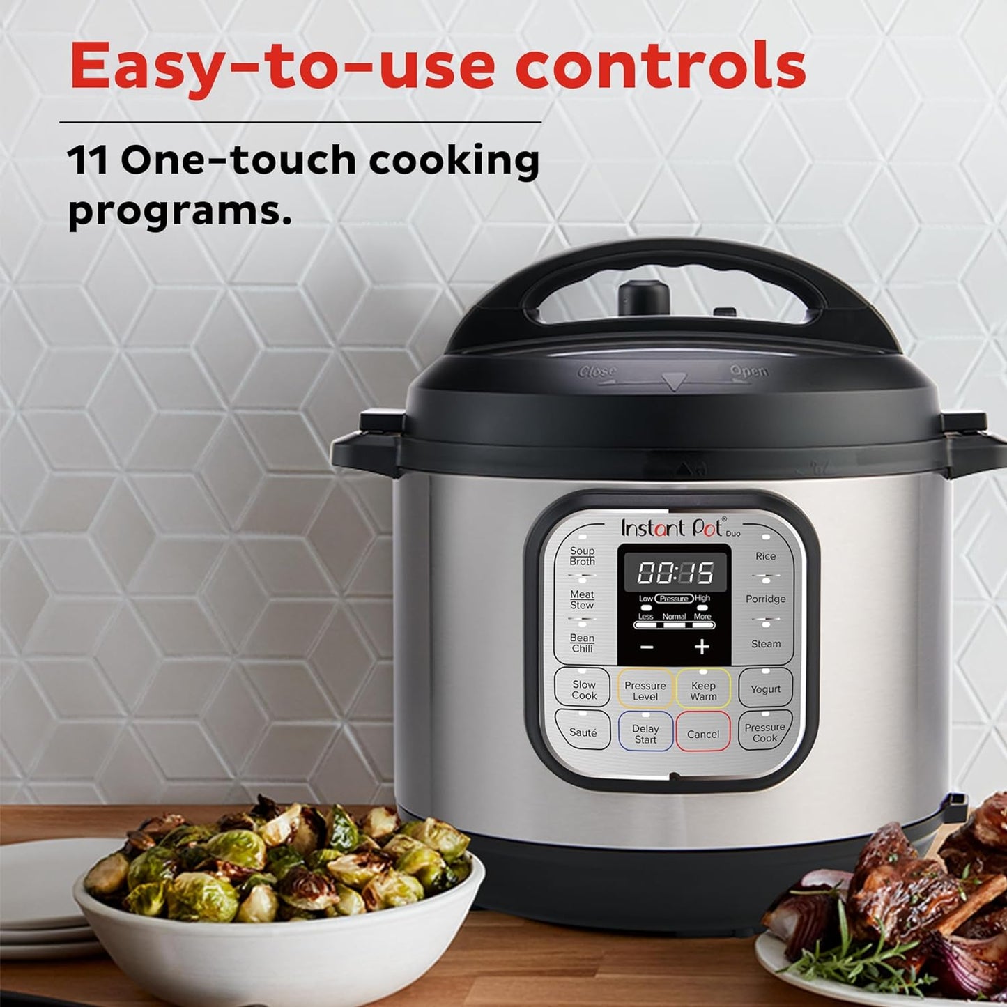 Duo 7-In-1 Mini Electric Pressure Cooker, Slow Rice Cooker, Steamer, Sauté, Yogurt Maker, Warmer & Sterilizer, Includes Free App with over 1900 Recipes, Stainless Steel, 3 Quart
