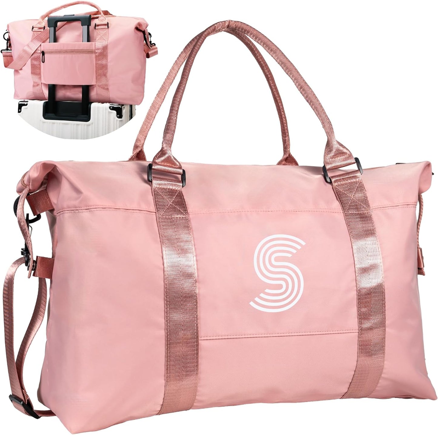 Gifts for Girls - 5 6 7 8 9 10 11 12 13 14 15 16 18 Year Old, Initial Travel Duffel Bag, Girl Personalized Bags, Kids Sports Bag, Monogram Overnight Bag for Kid, Gift for Friend (Letter B)