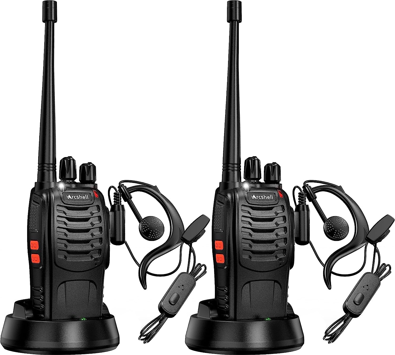 Rechargeable Long Range Two-Way Radios with Earpiece 2 Pack  AR-5 Walkie Talkies Li-Ion Battery and Charger Included TRUCK DRIVER
