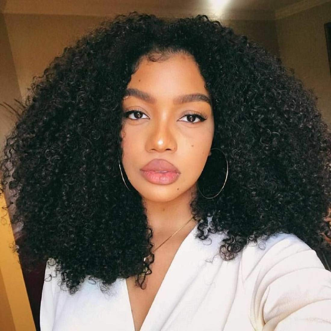 7A Mongolian Afro Kinky Curly Boho Human Braiding Hair 3 Bundles 18 20 22 Inch Unprocessed Hair Weave Weft Big Hair for African American Women Natural Color
