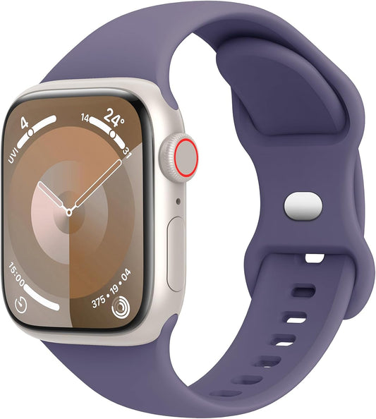 Sport Bands Compatible with Apple Watch Band 38Mm 40Mm 41Mm 42Mm 44Mm 45Mm 49Mm Women Men,Soft Silicone Strap for Iwatch Series Ultra 9 8 7 6 5 4 3 2 1 SE Blue Gray
