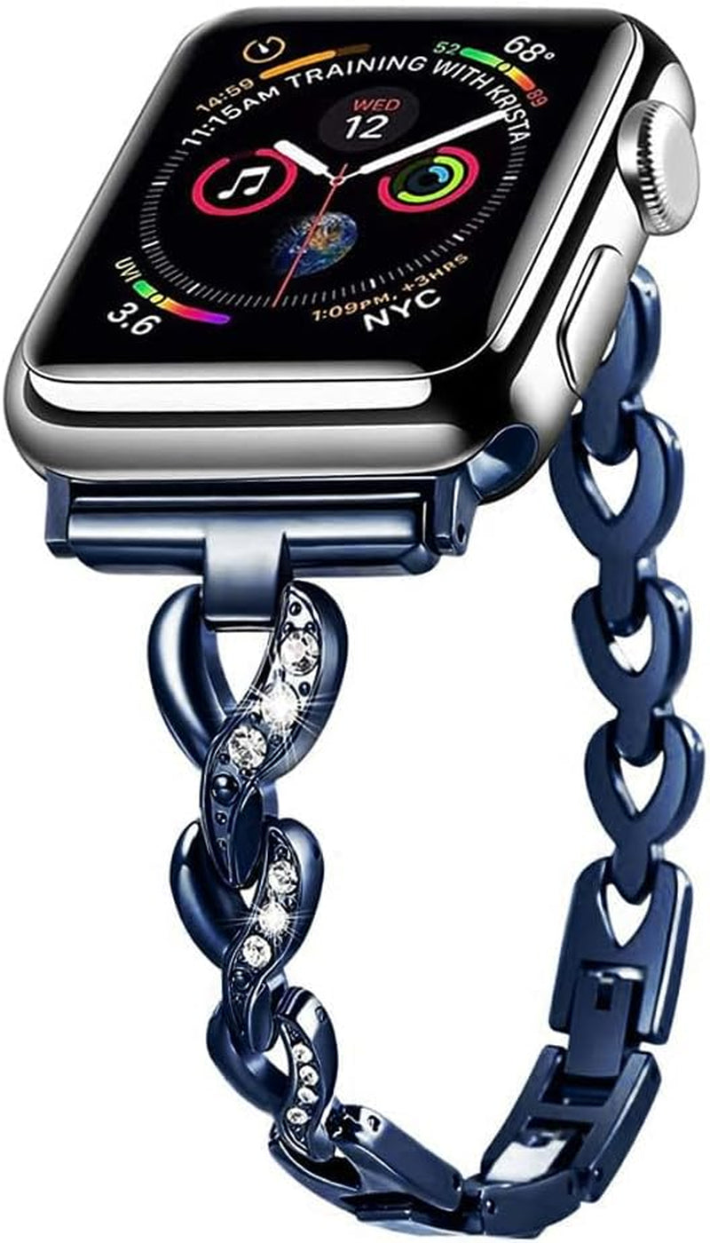 Bling Band Compatible with Apple Watch Band 49Mm 46Mm 45Mm 44Mm 42Mm Women Dressy Jewelry Bracelet for Iwatch Ultra Series 10/9/8/7/SE/6/5/4/3/2/1