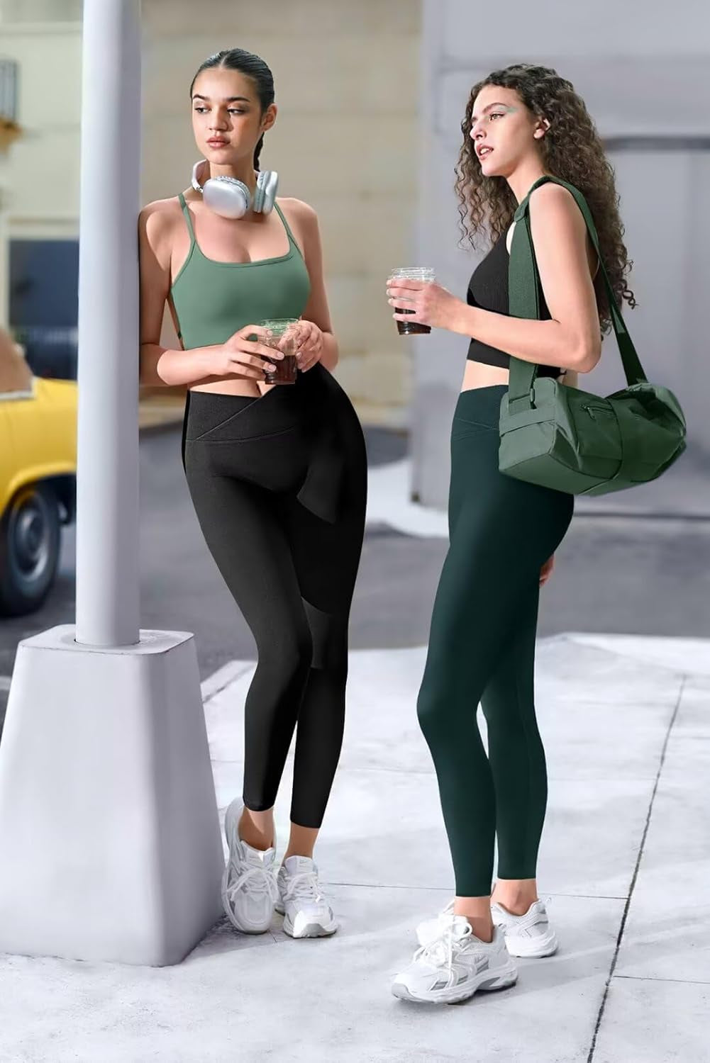 Scrunch Butt Lifting Leggings for Women Tummy Control Crossover Gym Workout Leggings High Waisted Yoga Pants